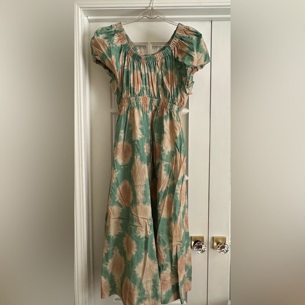 Ulla Johnson Pastel Green and Cream Dress